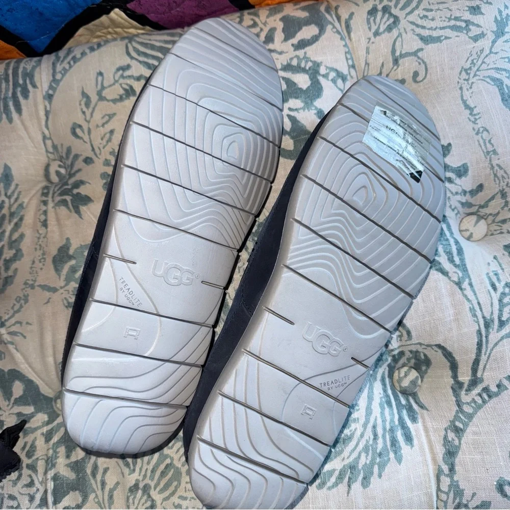 Ugg Slip-on Shoes Loafers Leather Shearling 14 Blue